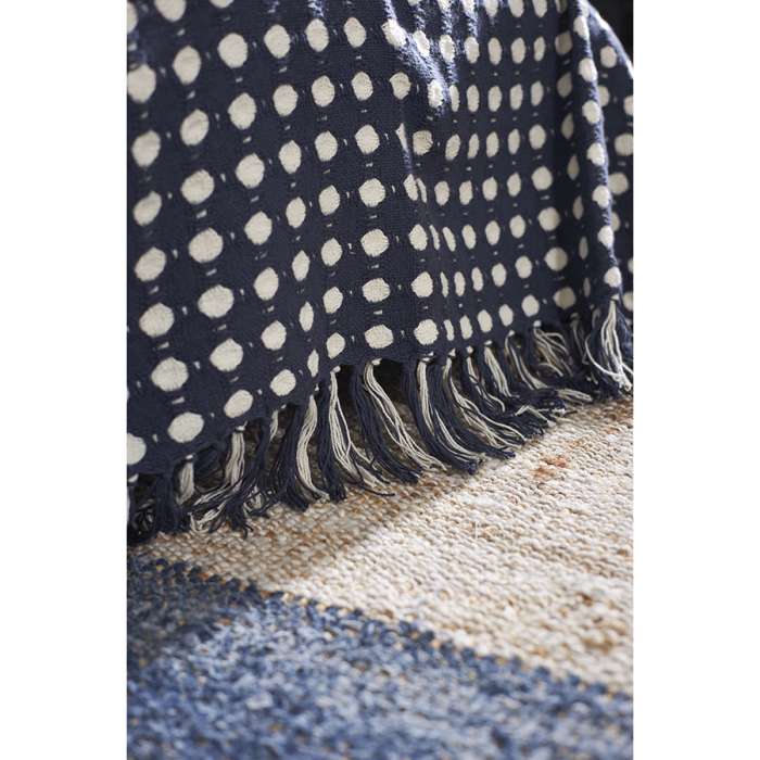 Покрывало из хлопка polka dots темно-синего цвета из коллекции essential, 230х250 см Tkano TK23-BS0011