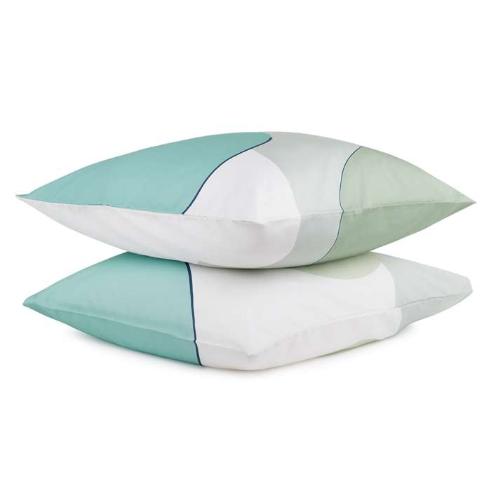 Набор из двух наволочек из сатина  мятного цвета с авторским принтом из коллекции Freak Fruit, 70х70 TKANO TK20-PC0035