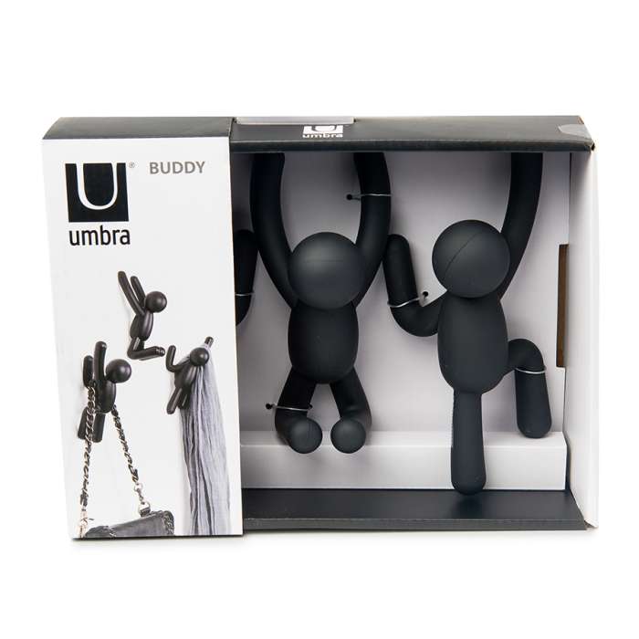 Набор крючков buddy, черный, 3 шт. UMBRA 318165-040