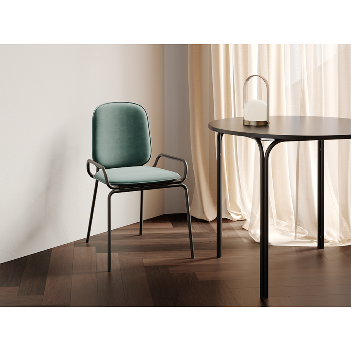 Стул ror, 2 frame, велюр, черный/зеленый LATITUDE RORCH2FRBKVLRGRN