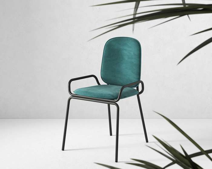 Стул ror, 2 frame, велюр, черный/зеленый LATITUDE RORCH2FRBKVLRGRN