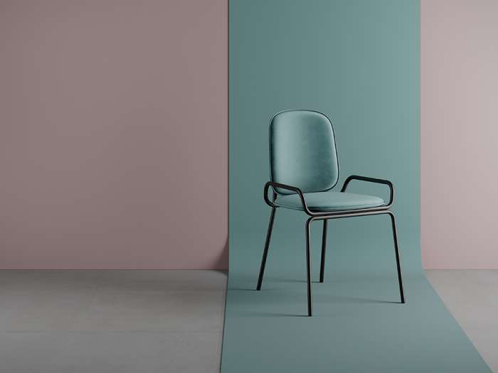 Стул ror, 2 frame, велюр, черный/зеленый LATITUDE RORCH2FRBKVLRGRN