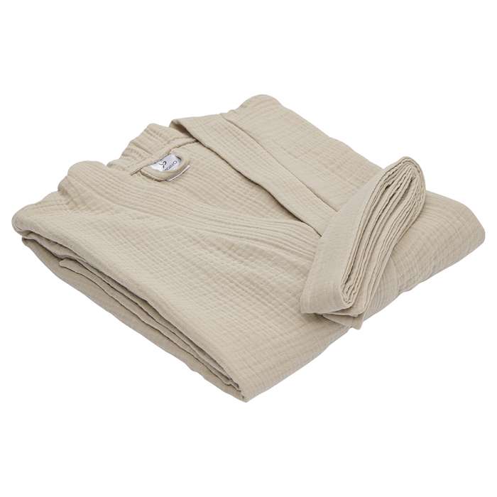 Халат из многослойного муслина бежевого цвета из коллекции essential, размер m Tkano TK23-BR0002