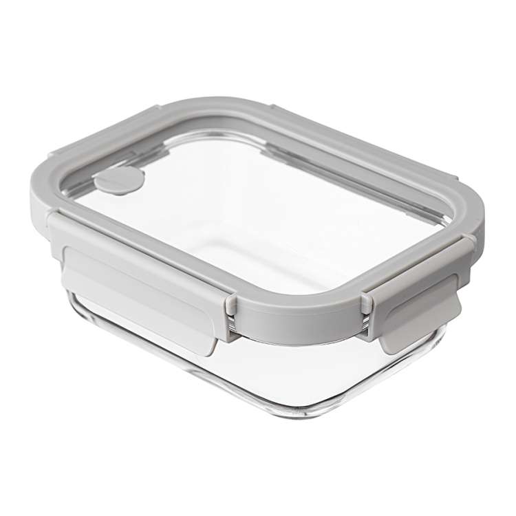 Контейнер для запекания и хранения прямоугольный с крышкой, 640 мл, светло-серый Smart Solutions SS0000236