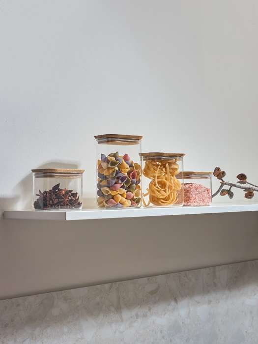 Банка для хранения прямоугольная glass acacia, 1,3 л Smart Solutions SS0000343