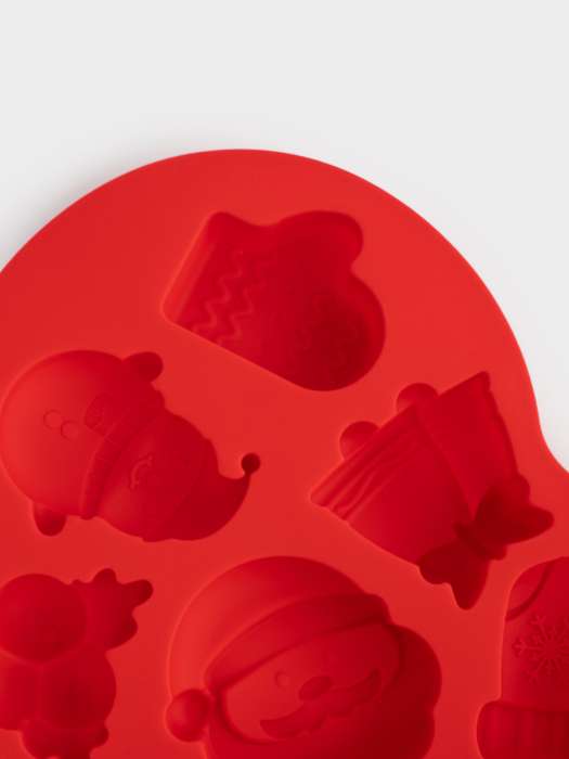 Форма для выпечки кексов, 25х20 см, 9 отд, силикон, красная, Варежка, Muffin ANNA LAFARG ANLAF-HS25