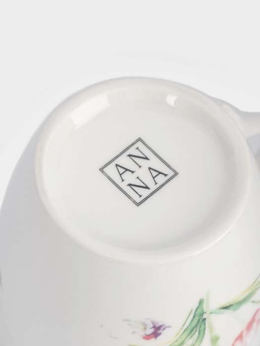 Кружка, 350 мл, 2 шт, фарфор P, белый, Акварельные цветы, Bouquet ANNA LAFARG ANLAF-MEIBO-200525-3