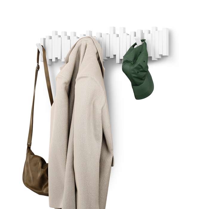 Вешалка настенная sticks, 72 см, 8 крючков, белая UMBRA 1023536-660