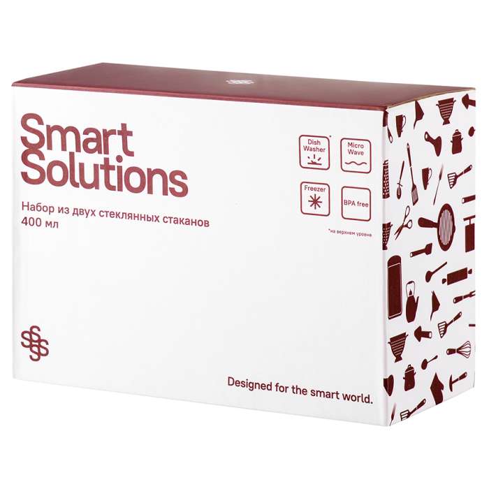 Набор из двух стеклянных стаканов, 400 мл Smart Solutions KW-SS-CPST-GLS-400