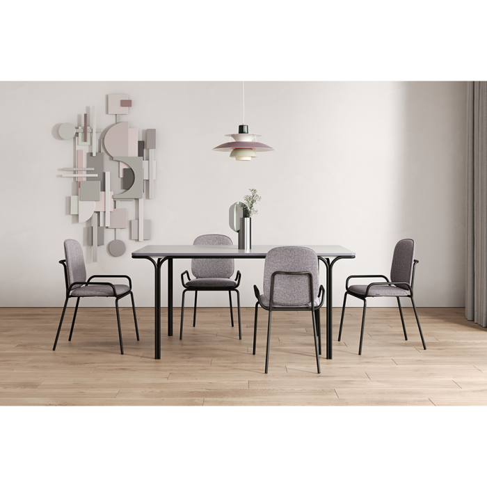 Стул ror, double frame, велюр, черный/серый LATITUDE RORCH2FRBKVLRGR