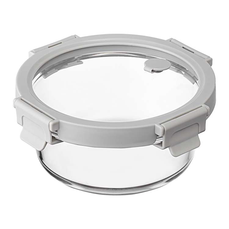 Контейнер для запекания и хранения круглый с крышкой, 650 мл, светло-серый Smart Solutions SS0000237