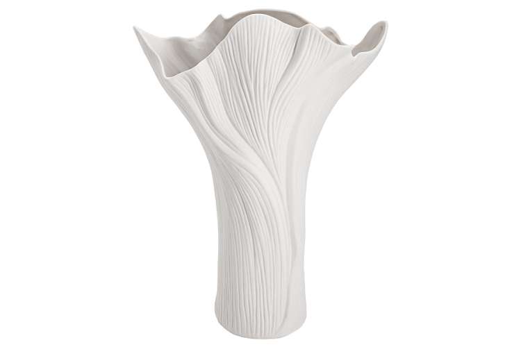 Ваза для цветов, 34 см, декоративная, фарфор P, белая, матовая, Факел, Diana HOME & STYLE HS4-G091-90G6