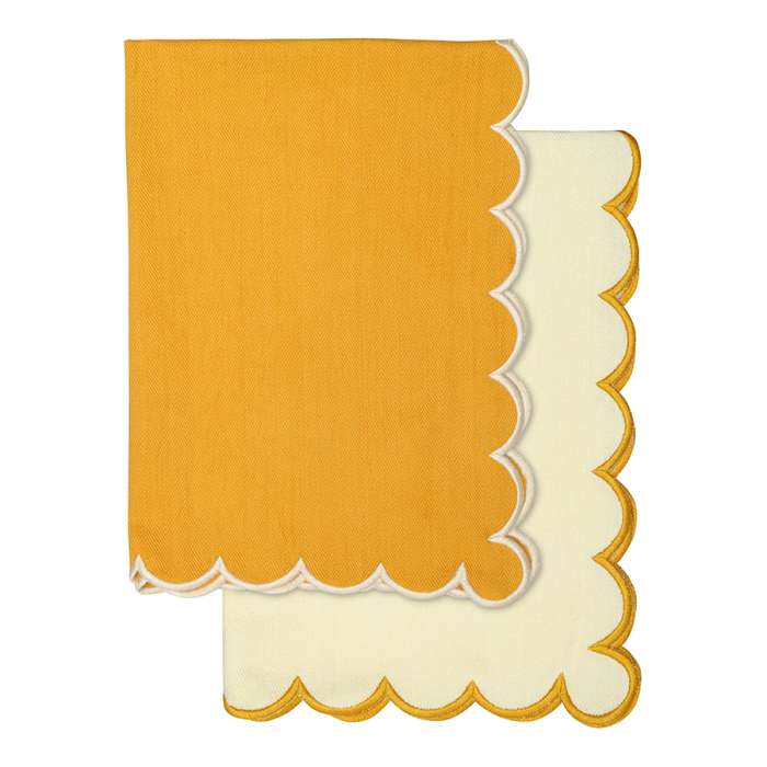 Набор кухонных полотенец с контрастным кантом горчичного цвета из коллекции trendy ruffles, 50х70 см Tkano TK25-TT0001