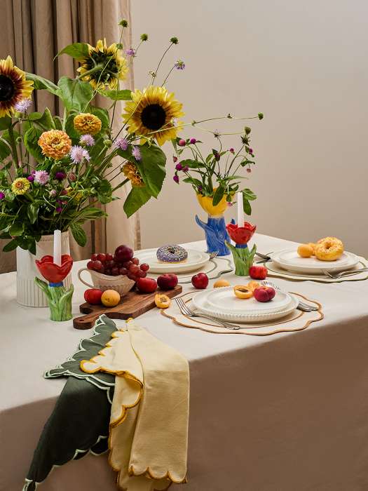 Набор кухонных полотенец с контрастным кантом горчичного цвета из коллекции trendy ruffles, 50х70 см Tkano TK25-TT0001