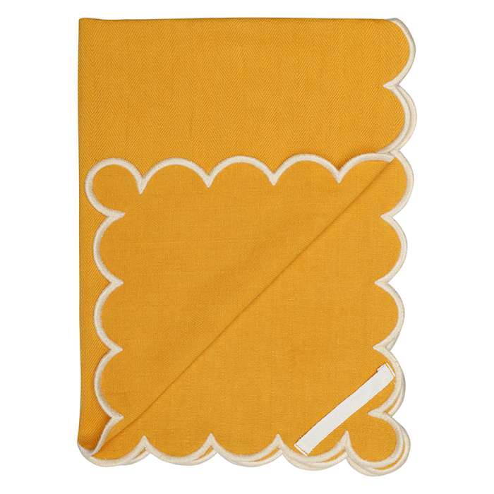 Набор кухонных полотенец с контрастным кантом горчичного цвета из коллекции trendy ruffles, 50х70 см Tkano TK25-TT0001