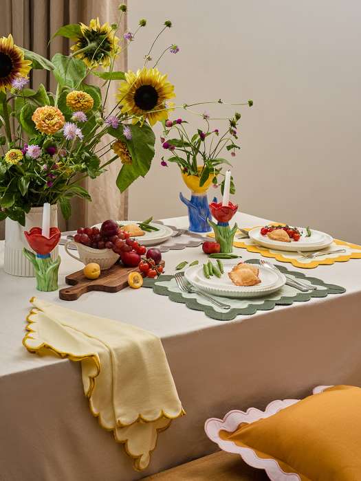 Набор кухонных полотенец с контрастным кантом горчичного цвета из коллекции trendy ruffles, 50х70 см Tkano TK25-TT0001