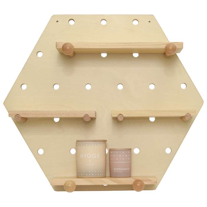 Полка настенная шестиугольная Shely, 43х50 см, светлое дерево BERG TL-BB-SFHG-NT-50