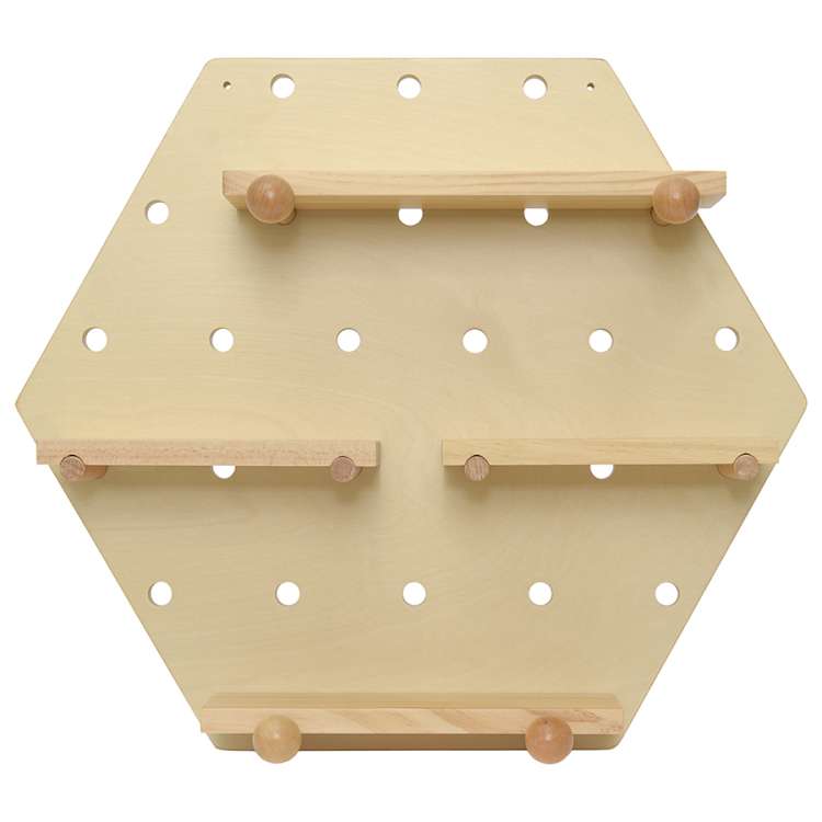 Полка настенная шестиугольная Shely, 43х50 см, светлое дерево BERG TL-BB-SFHG-NT-50