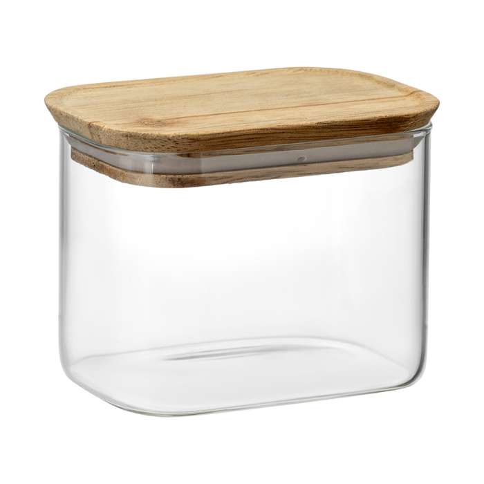 Банка для хранения прямоугольная glass acacia, 600 мл Smart Solutions SS0000344