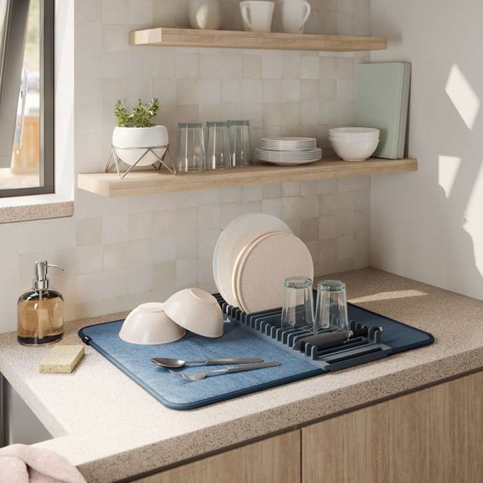 Коврик для сушки посуды udry, 46х61 см, синий UMBRA 330720-1050