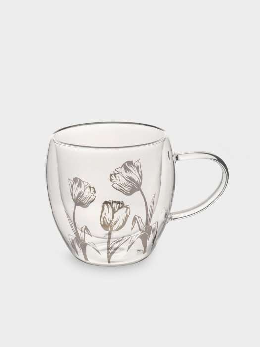 Кружка, 250 мл, стекло Б, Тюльпаны, Wind-deco ANNA LAFARG ANLAF-QL25-8