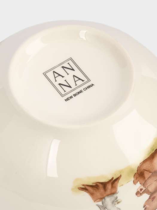 Набор посуды, детский, 1 перс, 3 пр, фарфор N, белый, Мишка и зайчик, Friendship  ANNA LAFARG ANLAF-SHMEI-1905-SET