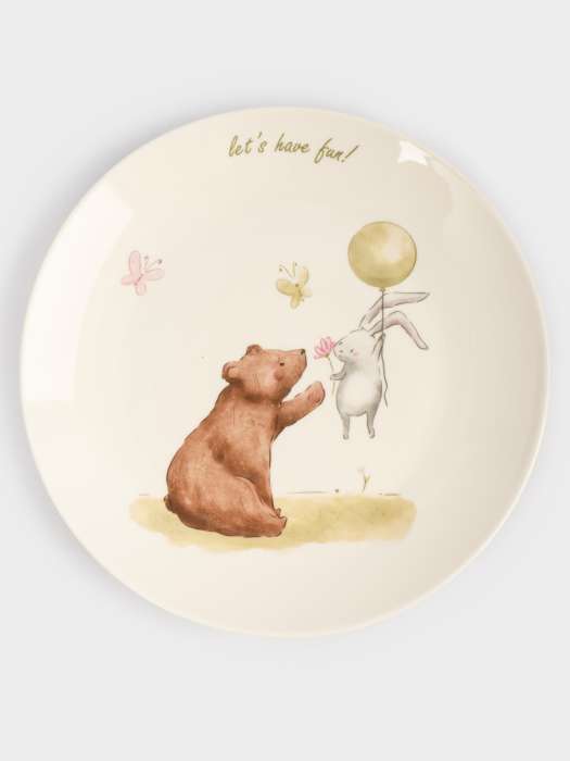 Набор посуды, детский, 1 перс, 3 пр, фарфор N, белый, Мишка и зайчик, Friendship  ANNA LAFARG ANLAF-SHMEI-1905-SET