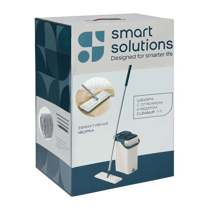 Швабра с отжимом и ведром cleanup, 7 л. Smart Solutions SS0000263