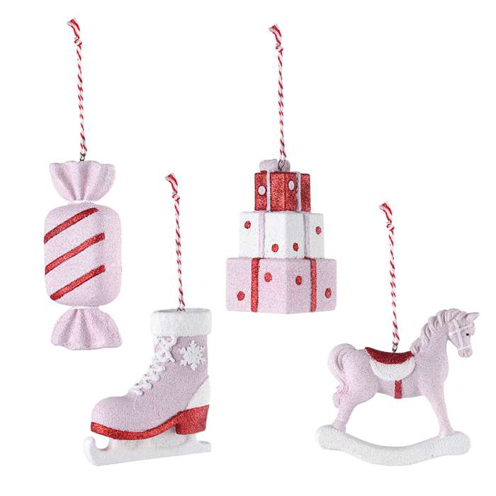 Набор ёлочных украшений pink fairytale из коллекции new year essential, 4 шт. Tkano TK25-NY_DEC0014