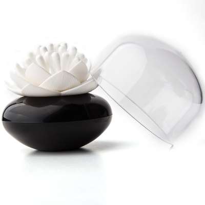 Контейнер для ватных палочек lotus, черный/белый QUALY QL10157-BK-WH