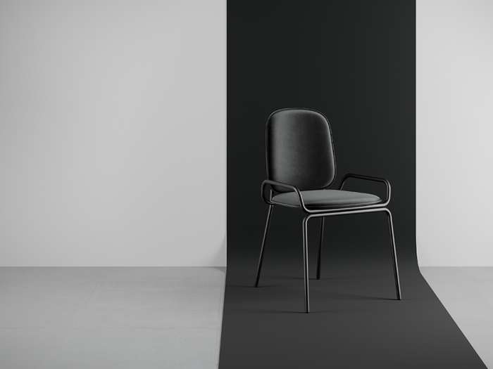 Стул ror, double frame, велюр, черный /черный LATITUDE RORCH2FRBKVLRBK