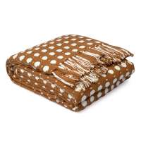 Покрывало из хлопка polka dots карамельного цвета из коллекции essential, 180х250 см Tkano TK23-BS0010