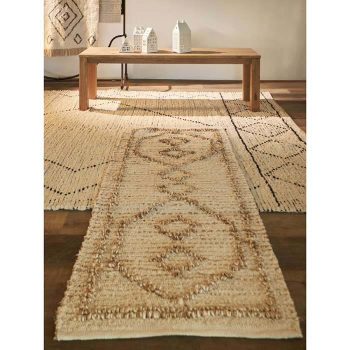 Ковер из джута и переработанного хлопка kolkata из коллекции ethnic, 70x160см Tkano TK23-DR0018