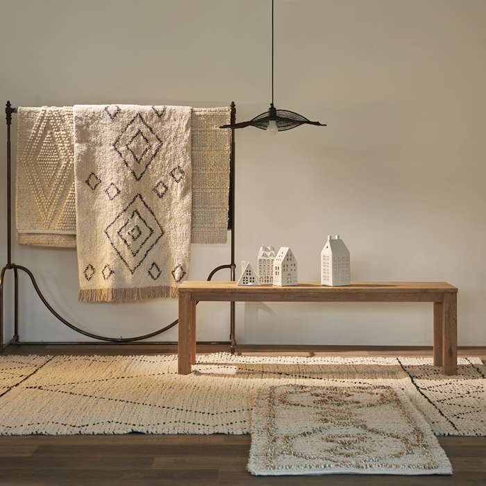 Ковер из джута и переработанного хлопка kolkata из коллекции ethnic, 70x160см Tkano TK23-DR0018