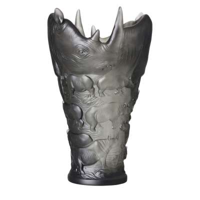 Ваза Decor de table Носорог 30 см, хрусталь, серая, п/к