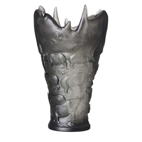 Ваза Decor de table Носорог 30 см, хрусталь, серая, п/к