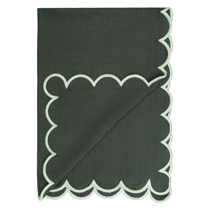 Набор кухонных полотенец с контрастным кантом зеленого цвета из коллекции trendy ruffles, 50х70 см Tkano TK25-TT0002