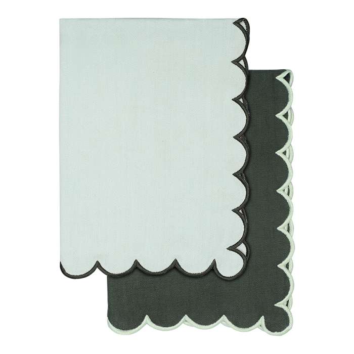 Набор кухонных полотенец с контрастным кантом зеленого цвета из коллекции trendy ruffles, 50х70 см Tkano TK25-TT0002