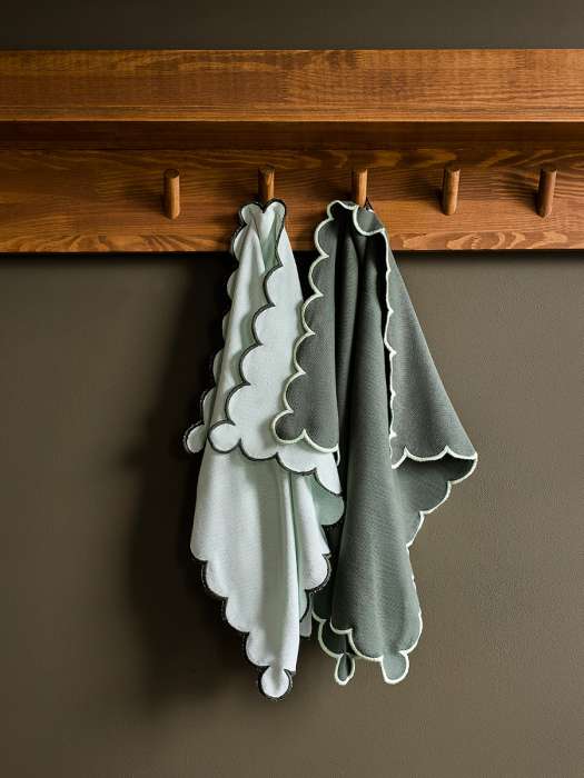 Набор кухонных полотенец с контрастным кантом зеленого цвета из коллекции trendy ruffles, 50х70 см Tkano TK25-TT0002