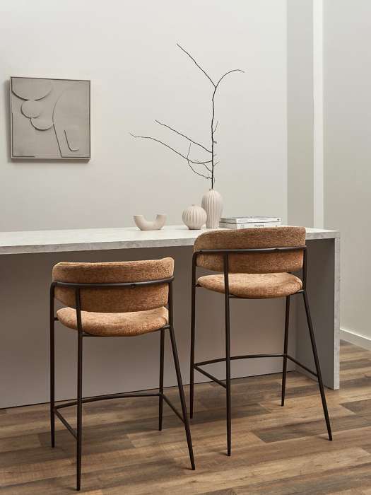 Стул барный helning, мягкий шенилл, светло-коричневый Bergenson Bjorn BB0001045