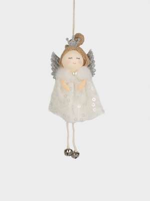 Игрушка елочная, 16 см, пенопласт/полиэстер, серебристая, Ангел, New year ANNA LAFARG ANLAF-24C50B5