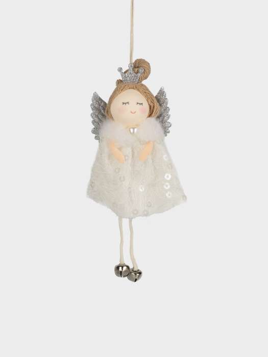Игрушка елочная, 16 см, пенопласт/полиэстер, серебристая, Ангел, New year ANNA LAFARG ANLAF-24C50B5