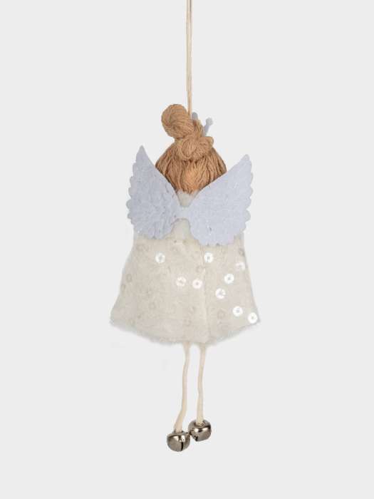 Игрушка елочная, 16 см, пенопласт/полиэстер, серебристая, Ангел, New year ANNA LAFARG ANLAF-24C50B5
