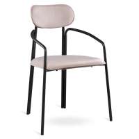 Стул ror, round, велюр, черный/розовый LATITUDE RORCHRBKVLRPK