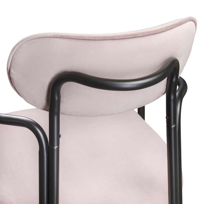 Стул ror, round, велюр, черный/розовый LATITUDE RORCHRBKVLRPK