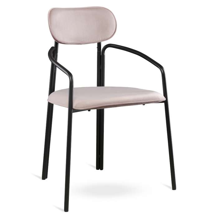 Стул ror, round, велюр, черный/розовый LATITUDE RORCHRBKVLRPK