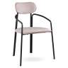 Стул ror, round, велюр, черный/розовый LATITUDE RORCHRBKVLRPK