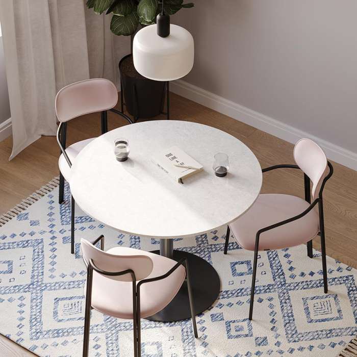 Стул ror, round, велюр, черный/розовый LATITUDE RORCHRBKVLRPK