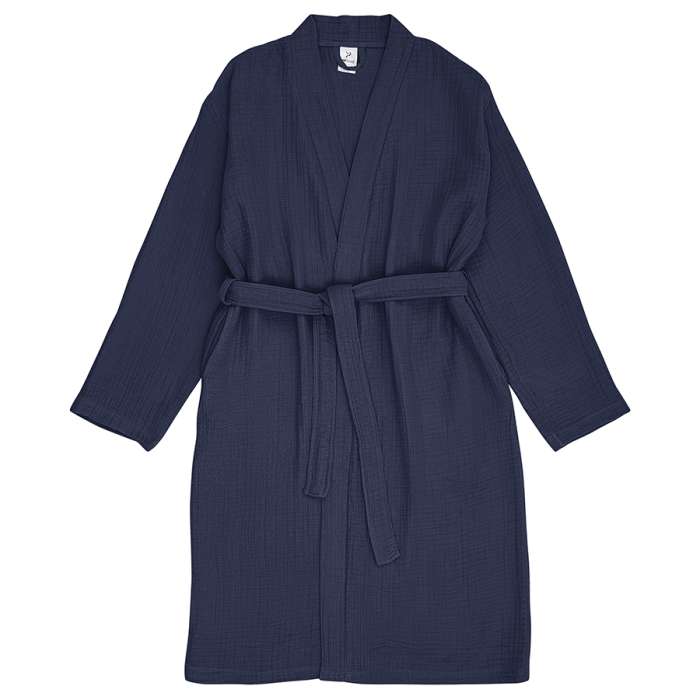 Халат из многослойного муслина темно-синего цвета из коллекции essential, размер m Tkano TK23-BR0005