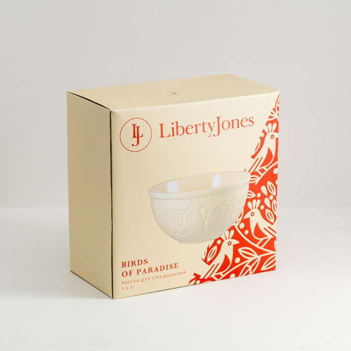 Миска для смешивания birds of paradise, 1,5 л, кремовая Liberty Jones CZ-LJ-MBW-CR-1.5